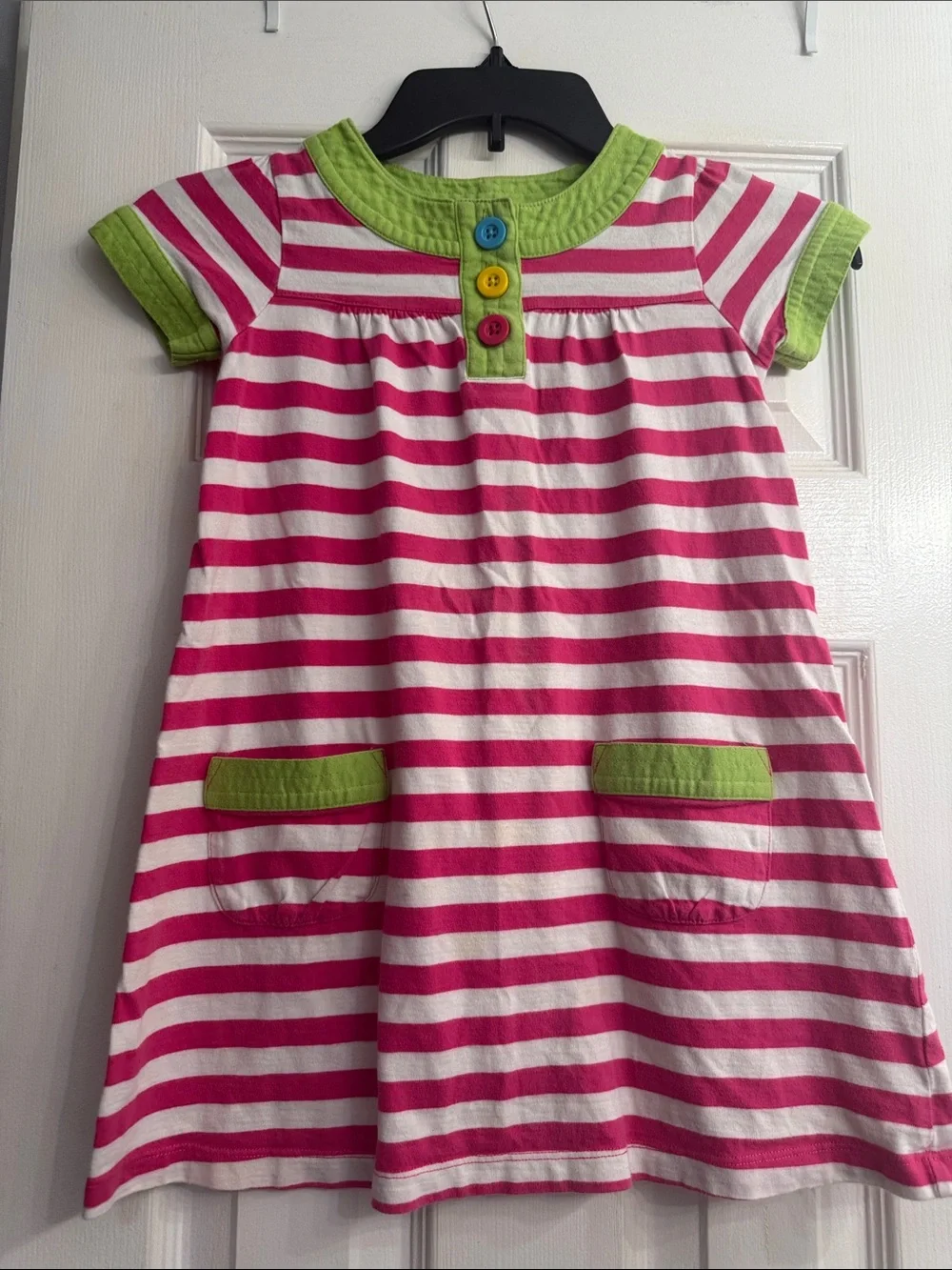 Girls' Pink & White Stripe Dress and Yellow Fruit-Print Dress - 2 Pack size 6